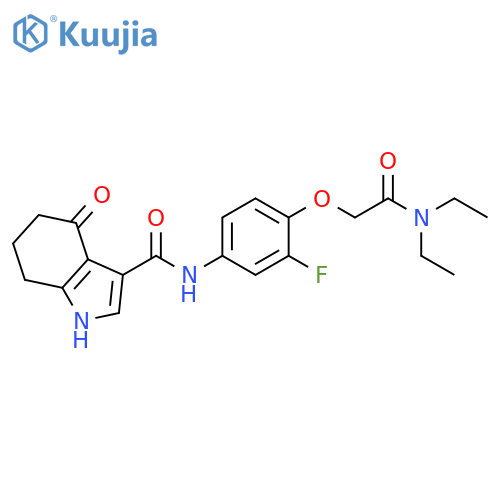 1H-Indole-3-carboxamide,N-[4-[2-(diethylamino)-2-oxoethoxy]-3-fluorophenyl]-4,5,6,7-tetrahydro-4-oxo- structure