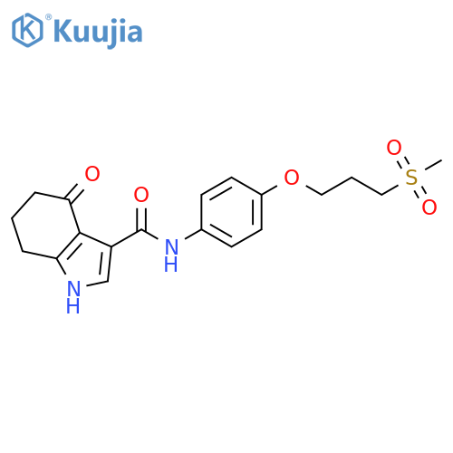 1H-Indole-3-carboxamide,4,5,6,7-tetrahydro-N-[4-[3-(methylsulfonyl)propoxy]phenyl]-4-oxo- structure