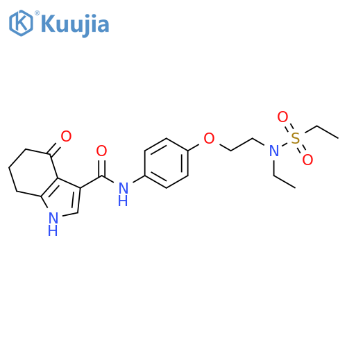 1H-Indole-3-carboxamide,N-[4-[2-[ethyl(ethylsulfonyl)amino]ethoxy]phenyl]-4,5,6,7-tetrahydro-4-oxo- structure