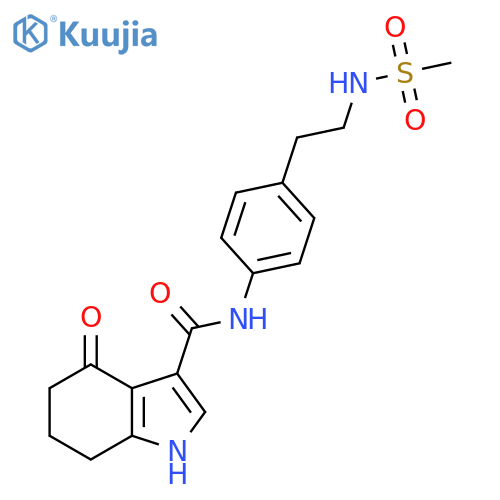 1H-Indole-3-carboxamide,4,5,6,7-tetrahydro-N-[4-[2-[(methylsulfonyl)amino]ethyl]phenyl]-4-oxo- structure