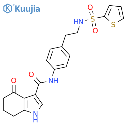 1H-Indole-3-carboxamide,4,5,6,7-tetrahydro-4-oxo-N-[4-[2-[(2-thienylsulfonyl)amino]ethyl]phenyl]- structure