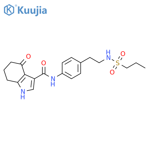 1H-Indole-3-carboxamide,4,5,6,7-tetrahydro-4-oxo-N-[4-[2-[(propylsulfonyl)amino]ethyl]phenyl]- structure
