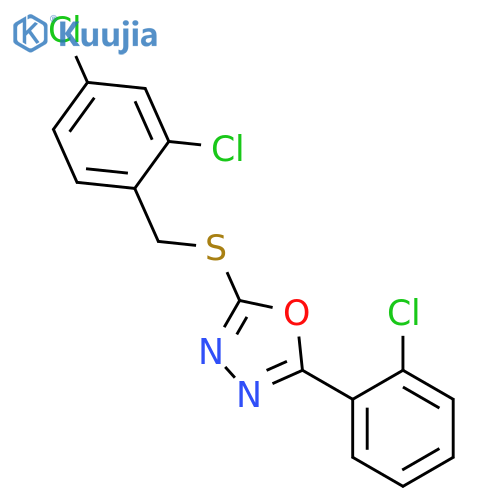 2-(2-Chloro-phenyl)-5-(2,4-dichloro-benzylsulfanyl)-[1,3,4]oxadiazole structure