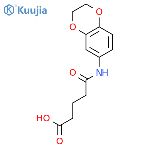 5-(2,3-Dihydro-1,4-benzodioxin-6-ylamino)-5-oxopentanoic acid structure