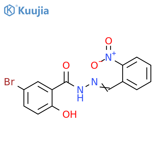 5-bromo-2-hydroxy-N'-(1E)-(2-nitrophenyl)methylidenebenzohydrazide structure