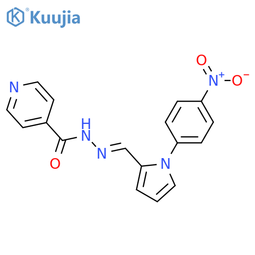 (E)-N'-((1-(4-nitrophenyl)-1H-pyrrol-2-yl)methylene)isonicotinohydrazide structure