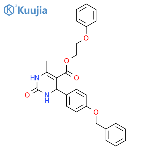 <br>2-phenoxyethyl 4-[4-(benzyloxy)phenyl]-6-methyl-2-oxo-1,2,3,4-tetrahydro-5- pyrimidinecarboxylate structure