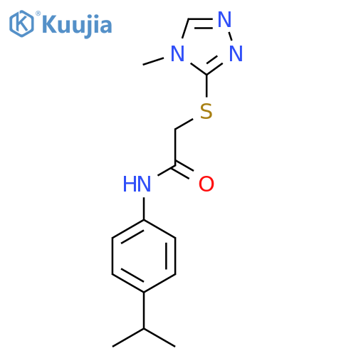 2-[(4-Methyl-4H-1,2,4-triazol-3-yl)sulfanyl]-N-[4-(propan-2-yl)phenyl]acetamide structure