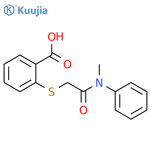 2-({2-Methyl(phenyl)amino-2-oxoethyl}thio)benzoic acid structure
