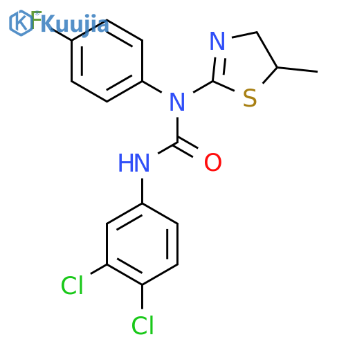 3-(3,4-Dichlorophenyl)-1-(4-fluorophenyl)-1-(5-methyl-4,5-dihydro-1,3-thiazol-2-yl)urea structure