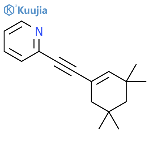 Pyridine, 2-[(3,3,5,5-tetramethyl-1-cyclohexen-1-yl)ethynyl]- structure