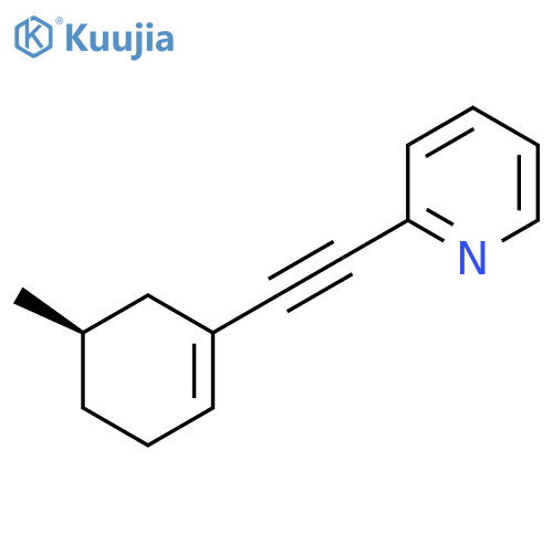Pyridine, 2-[[(5R)-5-methyl-1-cyclohexen-1-yl]ethynyl]- structure