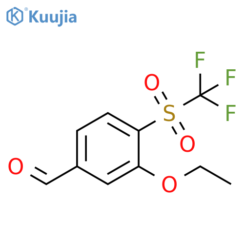 Benzaldehyde, 3-ethoxy-4-[(trifluoromethyl)sulfonyl]- structure