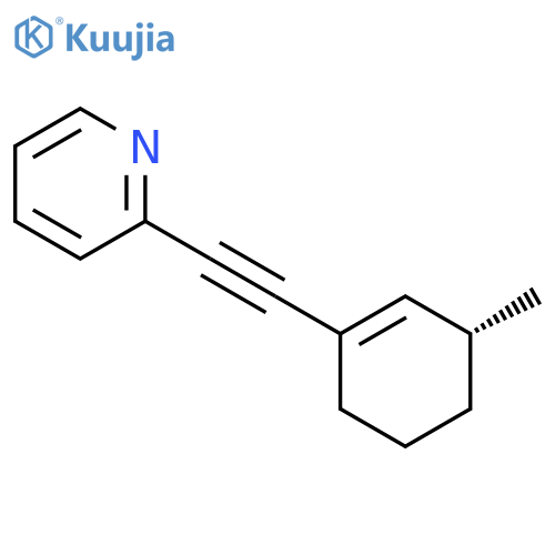 Pyridine, 2-[[(3R)-3-methyl-1-cyclohexen-1-yl]ethynyl]- structure