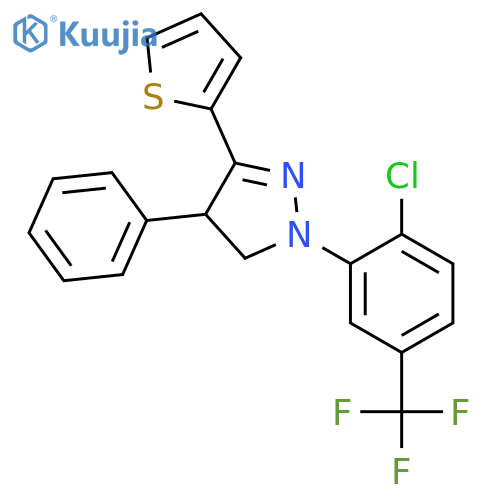 <br>1-[2-chloro-5-(trifluoromethyl)phenyl]-4-phenyl-3-(2-thienyl)-4,5-dihydro-1 H-pyrazole structure