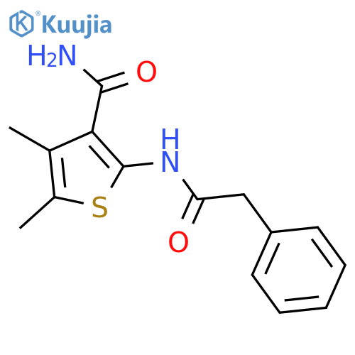 4,5-Dimethyl-2-phenylacetylamino-thiophene-3-carboxylic acid amide structure