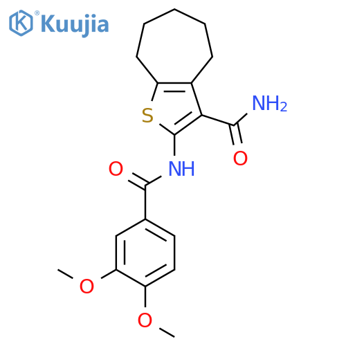 2-(3,4-dimethoxybenzamido)-4H,5H,6H,7H,8H-cycloheptabthiophene-3-carboxamide structure