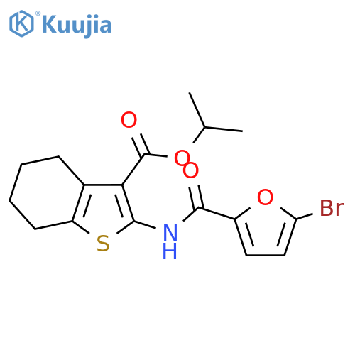 <br>isopropyl 2-[(5-bromo-2-furoyl)amino]-4,5,6,7-tetrahydro-1-benzothiophene-3 -carboxylate structure
