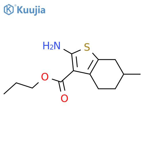 Propyl 2-amino-6-methyl-4,5,6,7-tetrahydro-1-benzothiophene-3-carboxylate structure