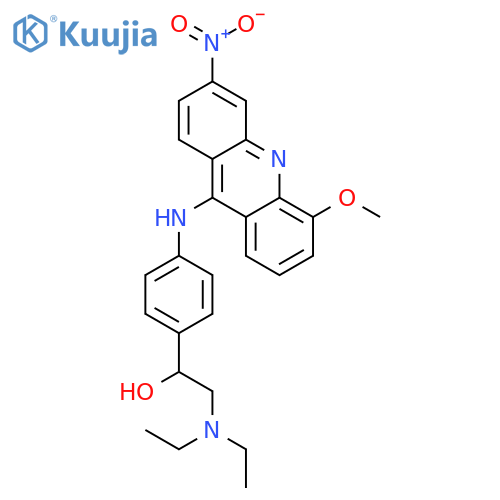 2-(diethylamino)-1-{4-[(5-methoxy-3-nitroacridin-9-yl)amino]phenyl}ethanol structure