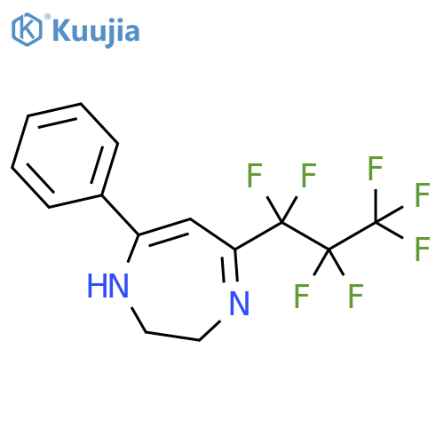1H-1,4-Diazepine, 5-(heptafluoropropyl)-2,3-dihydro-7-phenyl- structure