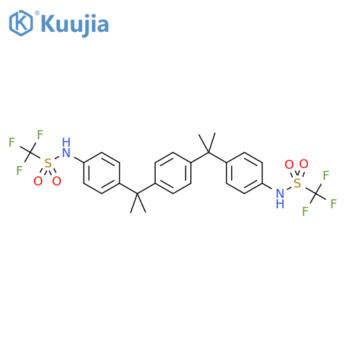 N,N'-1,4-Phenylenebis(1-methylethylidene)-4,1-phenylenebis1,1,1-trifluoro-methanesulfonamide structure