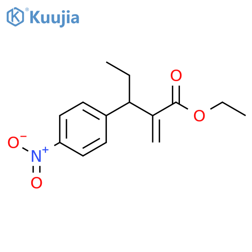 Benzenepropanoic acid, β-ethyl-α-methylene-4-nitro-, ethyl ester, (-)- structure