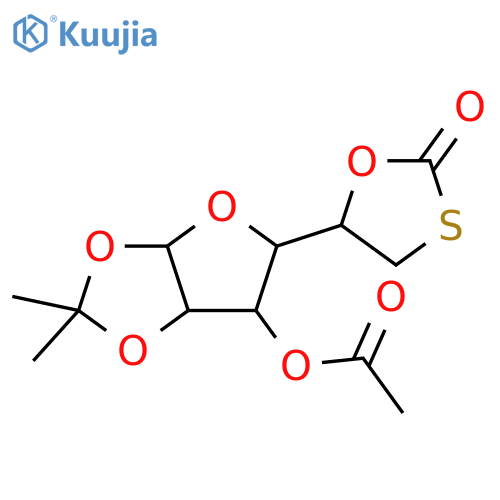 a-D-Glucofuranose,1,2-O-(1-methylethylidene)-6-thio-, cyclic 5,6-carbonate 3-acetate (9CI) structure