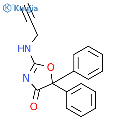 5,5-diphenyl-2-(prop-2-yn-1-ylamino)-1,3-oxazol-4(5H)-one structure