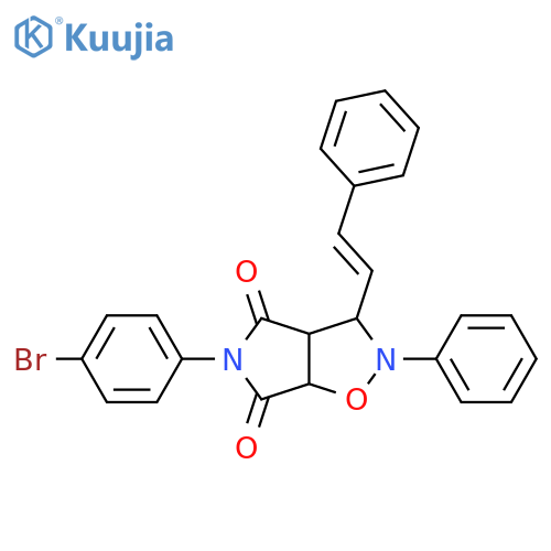 5-(4-bromophenyl)-2-phenyl-3-(E)-2-phenylethenyl-hexahydro-2H-pyrrolo3,4-d1,2oxazole-4,6-dione structure
