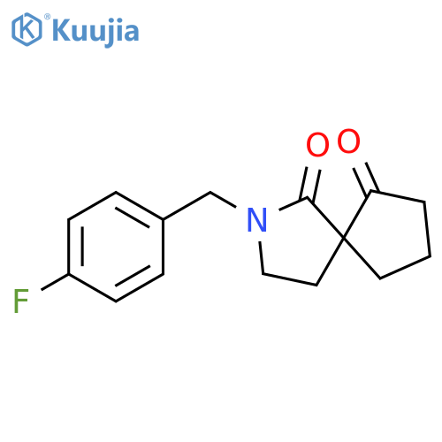 2-[(4-fluorophenyl)methyl]-2-azaspiro[4.4]nonane-1,6-dione structure