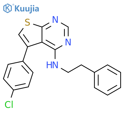 5-(4-chlorophenyl)-N-(2-phenylethyl)thieno2,3-dpyrimidin-4-amine structure