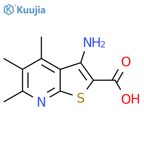 3-Amino-4,5,6-trimethylthieno[2,3-b]pyridine-2-carboxylic acid structure