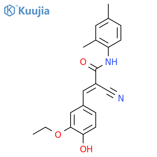 2-cyano-N-(2,4-dimethylphenyl)-3-(3-ethoxy-4-hydroxyphenyl)prop-2-enamide structure