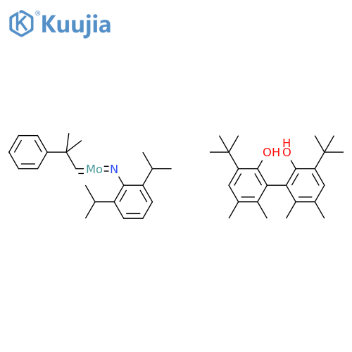 Molybdenum,[(1R)-3,3'-bis(1,1-dimethylethyl)-5,5',6,6'-tetramethyl[1,1'-biphenyl]-2,2'-diolato(2-)-kO,kO'][2,6-bis(1-methylethyl)benzenaminato(2-)](2-methyl-2-phenylpropylidene)-,(T-4)- (9CI) structure