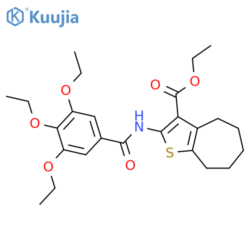ethyl 2-(3,4,5-triethoxybenzamido)-4H,5H,6H,7H,8H-cycloheptabthiophene-3-carboxylate structure