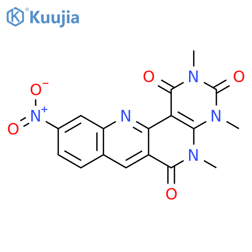 2,4,5-trimethyl-10-nitrobenzo[b]pyrimido[4,5-h][1,6]naphthyridine-1,3,6(2H,4H,5H)-trione structure
