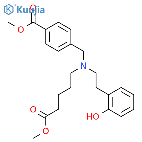 Benzoic acid,4-[[[2-(2-hydroxyphenyl)ethyl](5-methoxy-5-oxopentyl)amino]methyl]-, methyl ester structure