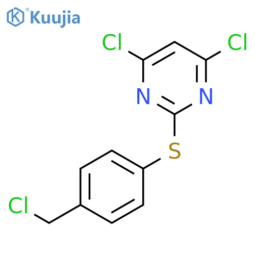 Pyrimidine, 4,6-dichloro-2-[[4-(chloromethyl)phenyl]thio]- structure