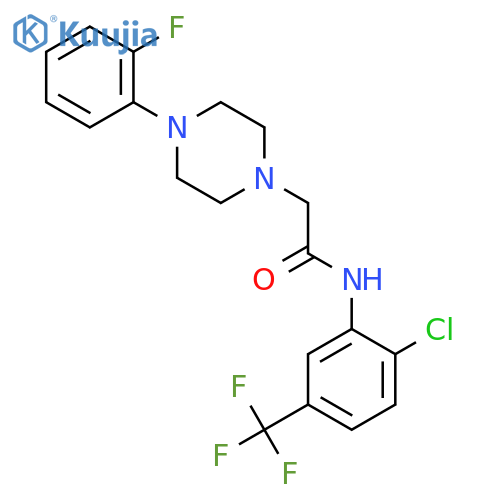 N-[2-Chloro-5-(trifluoromethyl)phenyl]-2-[4-(2-fluorophenyl)piperazin-1-yl]acetamide structure