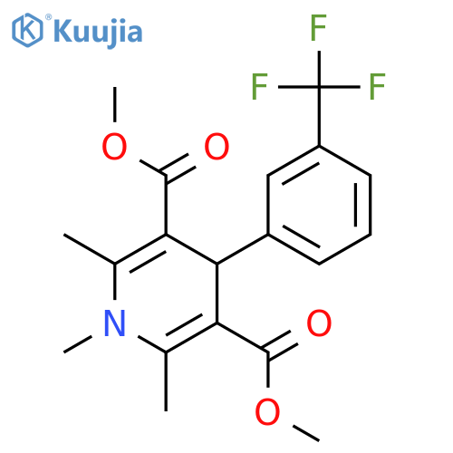 <br>dimethyl 1,2,6-trimethyl-4-[3-(trifluoromethyl)phenyl]-1,4-dihydro-3,5-pyri dinedicarboxylate structure