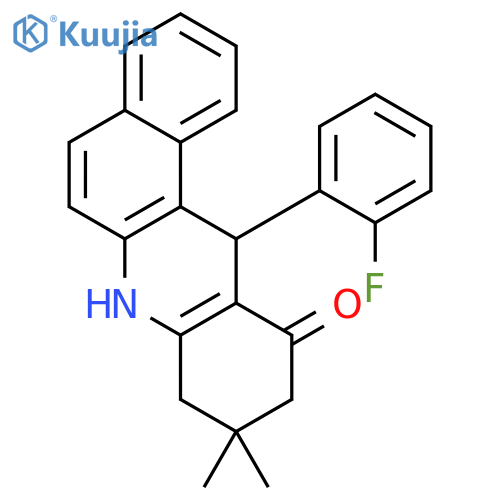 <br>12-(2-Fluoro-phenyl)-9,9-dimethyl-8,9,10,12-tetrahydro-7H-benzo[a]acridin-1 1-one structure