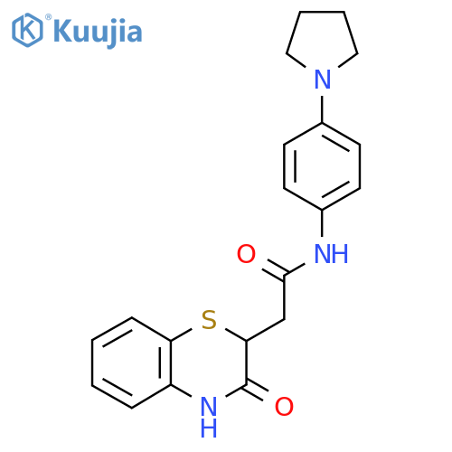 2-(3-oxo-3,4-dihydro-2H-1,4-benzothiazin-2-yl)-N-4-(pyrrolidin-1-yl)phenylacetamide structure