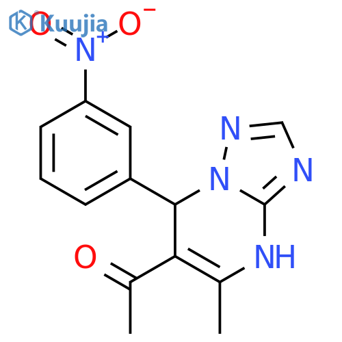 1-5-methyl-7-(3-nitrophenyl)-4H,7H-1,2,4triazolo1,5-apyrimidin-6-ylethan-1-one structure