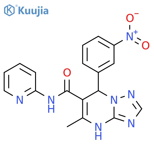 5-methyl-7-(3-nitrophenyl)-N-(pyridin-2-yl)-4H,7H-1,2,4triazolo1,5-apyrimidine-6-carboxamide structure
