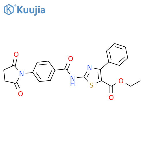 ethyl 2-4-(2,5-dioxopyrrolidin-1-yl)benzamido-4-phenyl-1,3-thiazole-5-carboxylate structure