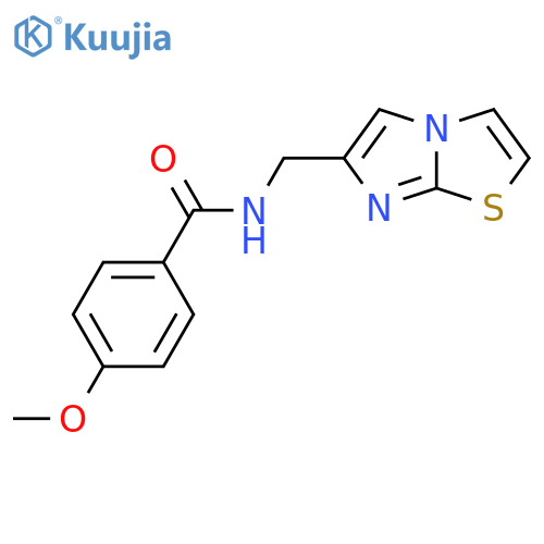 N-({imidazo2,1-b1,3thiazol-6-yl}methyl)-4-methoxybenzamide structure