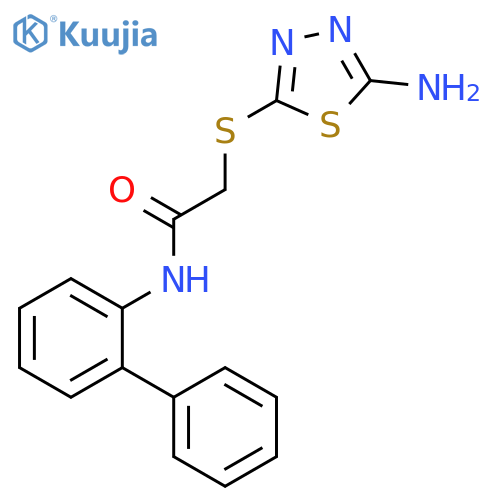 2-(5-Amino-[1,3,4]thiadiazol-2-ylsulfanyl)-N-biphenyl-2-yl-acetamide structure