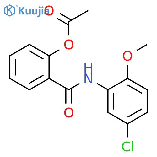 2-[(5-chloro-2-methoxyphenyl)carbamoyl]phenyl acetate structure