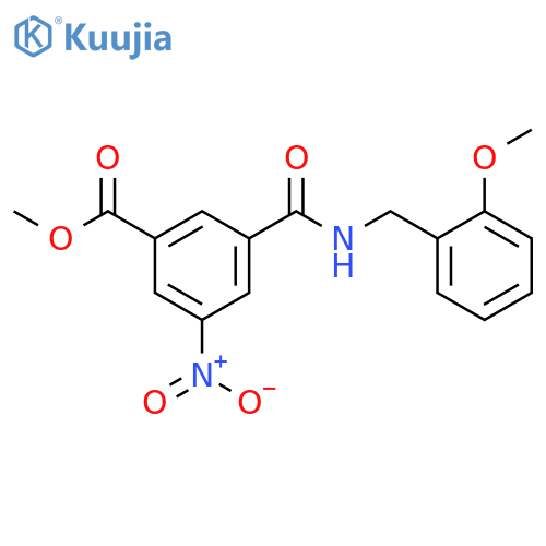 methyl 3-[(2-methoxybenzyl)carbamoyl]-5-nitrobenzoate structure